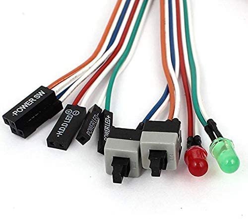 Amazon.co.jp: 赤緑LEDランプ PCケース ATX電源リセットHDDスイッチ20