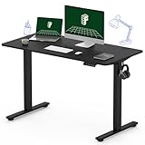FLEXISPOT Electric Standing Desk Whole-Piece 48 x 24 Inches Height Adjustable Desk Sit Stand Desk Home Office Desks (Black Frame + 48 in Black Table Top)
