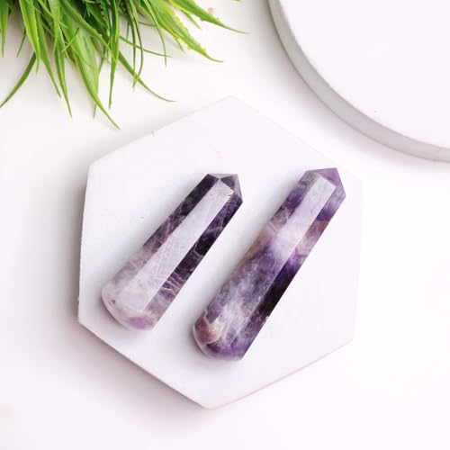 Image of Amethyst Crystal Wand for Reiki Healing 50-100 Gm | Natural Crystals Stone Wand for Vastu Meditation Massager Tool