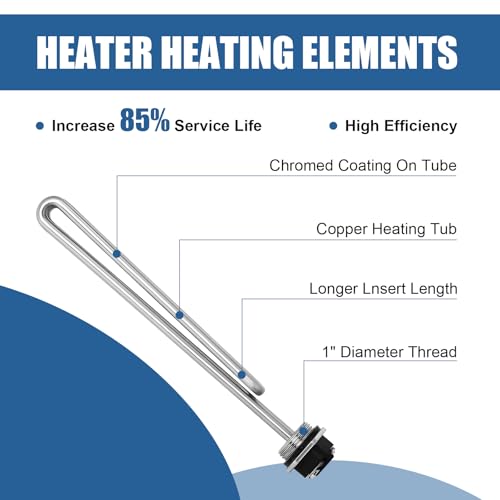 Water Heater Element 4500W, 02582 Screw-in Foldback Water Heater Heating Elements Compatible with Whirlpool, GE, AO Smith, Rheem, Maytag - Thumbnail 5
