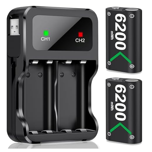 Akku für Xbox One/Series X&S Controller, 2 Stück 2550mAh Hoher Kapazität Wiederaufladbar Batterien, NI-MH Akku Kompatibel mit Xbox Series X&S/Xbox One S/Xbox One X/Xbox One Elite/Xbox One Controller