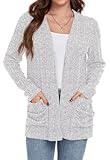 Size Guide - S=US(4-6), M=US(8-10), L=US(12-14), XL=US(16-18), XXL=US(20-22). Please refer to the size information for details before purchase. Features - Solid color, open front, long sleeve, ribbed knit, lightweight cardigan, well fitting and versa...