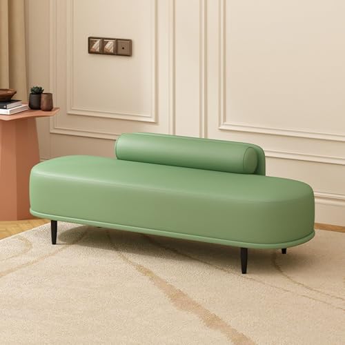 Moderno Banco de Cama de Piel sintética, Zapatero otomano de 150 kg con Patas de Metal, Elegante Organizador de Almacenamiento para Entrada, Pasillo, Dormitorio y Sala de Estar (Aguamarina,