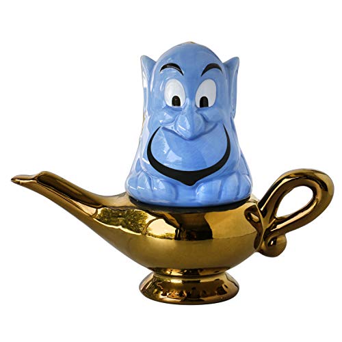 Disney Aladdin Salt & Pepper Shaker Set - Genie and Lamp Figural Design - Stackable - Ceramic