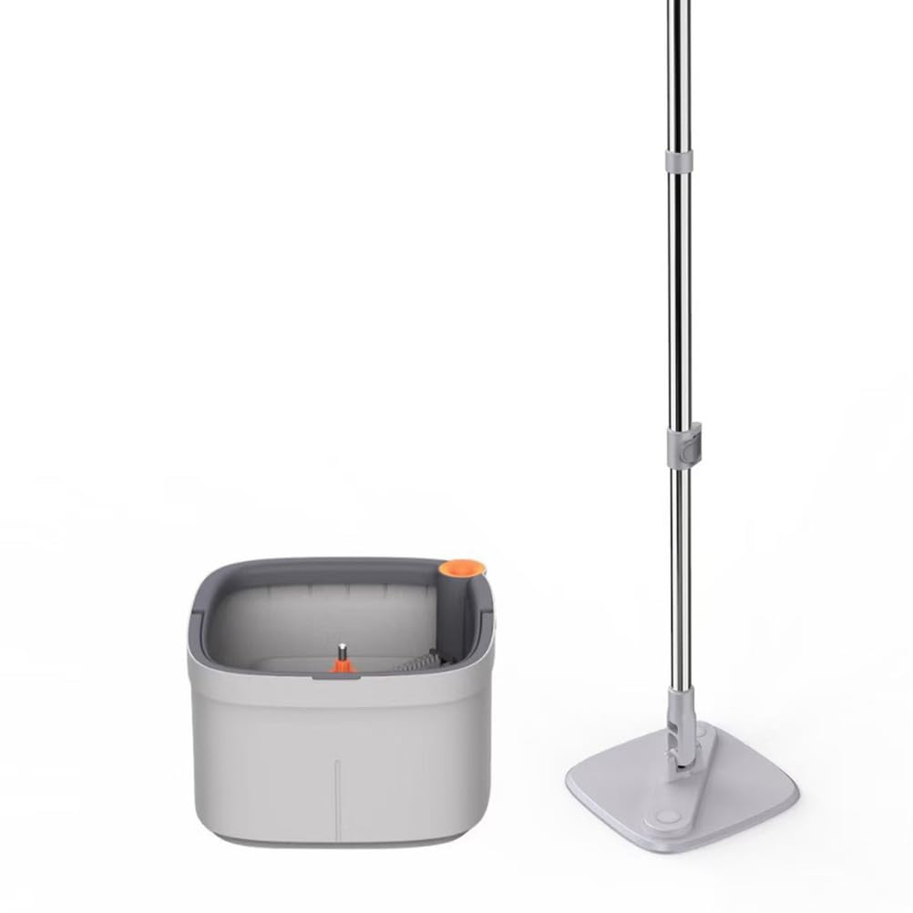Juego de trapeador Giratorio y Cubo, Separa Agua Limpia y Sucia, rotación con presión Manual, Limpieza Profunda para Pisos, Azulejos y Madera. Incluye 2 Cabezales de trapeador de Microfibra