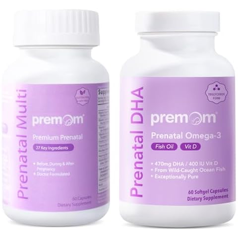 Premom Prenatal DHA Fish Oil: Triglyceride Omega 3 with 470mg DHA Multivitamin for Women - Prenatal Formula Vitamin Supplements Cover