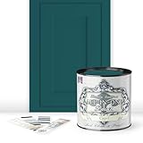 Heirloom Traditions ALL-IN-ONE Paint, Capri (green teal), Quart - Durable cabinet and furniture paint. Built in primer and top coat, no sanding needed. Includes our 30 featured color card.