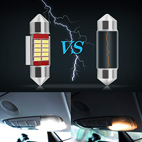 BROTOU Festoon LED Car Bulb 6 Pack, LED Dome Reading Xenon White Bulbs Car Interior Light Replacement License Plate Lights Map Lamps No Polarity 12 SMD 3014 180LM (31 MM) - Image 3