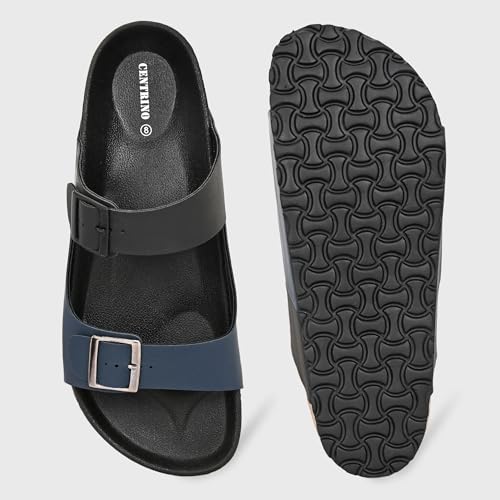 Image of Centrino Men's Berkin-Style Slip-On Sandals | Open Toe Design | Soft PU Footbed | Lightweight & Comfortable | Arch Support | On-Grip Sole | Casual Outdoor Wear (9209)