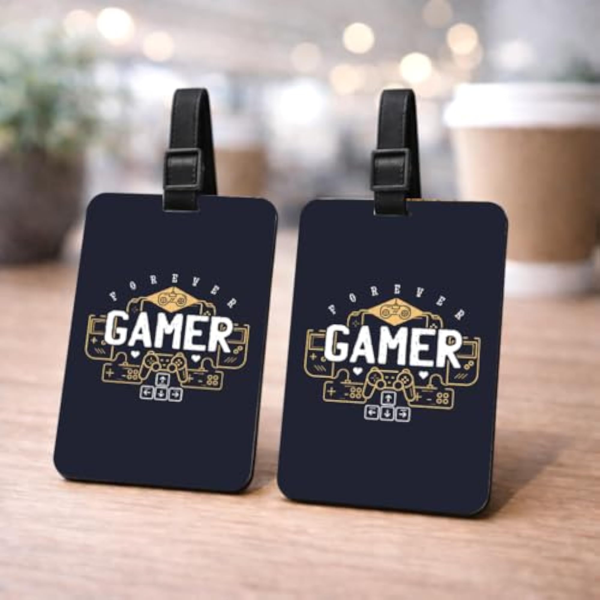 Wood Luggage Tag Set (2 Pack) - Postcard Sketch Design