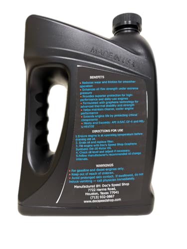 Aceite de motor 5W-30 con grafeno Doc's Speed Shop miniatura 2