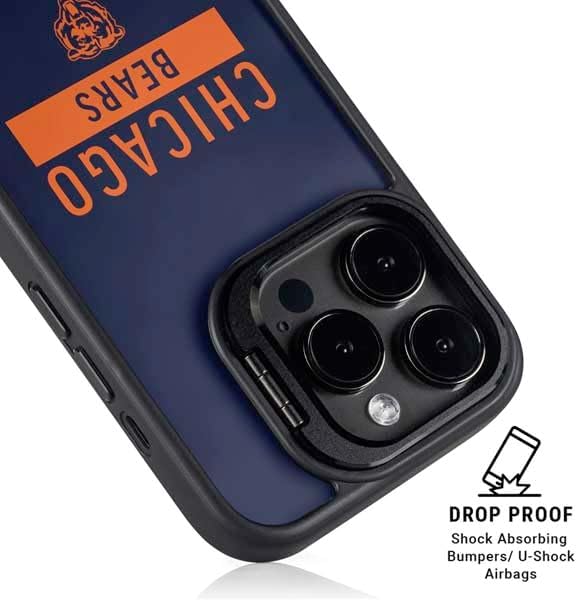 Skinit Kickstand Phone Case Compatible with iPhone 15 Pro Max - Officially Licensed NFL Chicago Bears Blue Performance Series Design