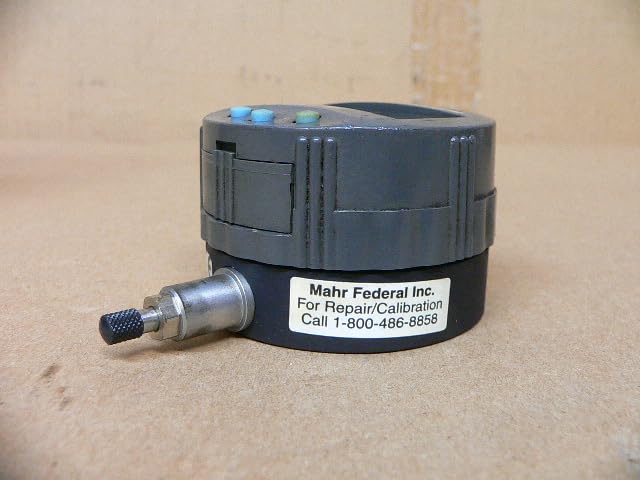 Side view of Mahr Federal uMaxum Digital Electronic Comparator Indicator with label
