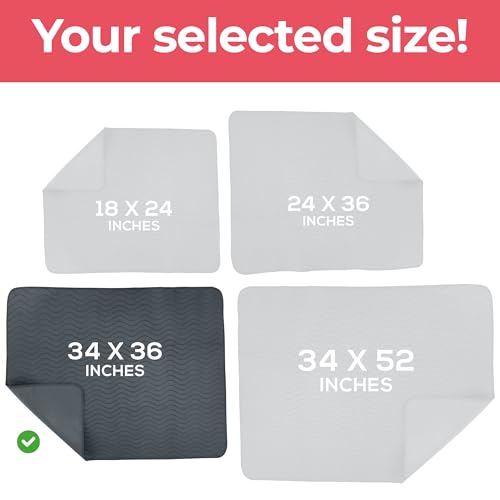 Image of 4 Pack Waterproof Reusable Heavy Absorbency Incontinence Bed Pads 34 inchx36 inch | Utopia Bedding Washable Underpads, Chuck Pads for Adults, Kids, Elderly and Pets, Bedwetting Pads for Sofa and Couch, Grey