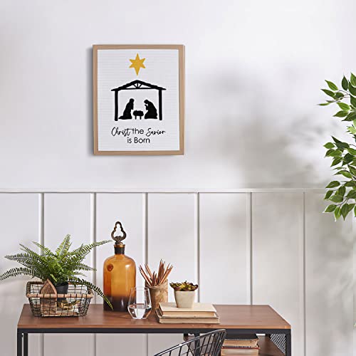 Kculehtlla Religious Christian Wall Art Decor - Christ The Savior Is Born - Jesus Wall Decor - Rustic Farmhouse Nativity Manger Scene - Scripture Wall Art Catholic Gifts (8 * 10Inch Unframed) #TOP4