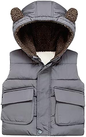 EISHOW Toddler Baby Girl Boy Fleece Hooded Jacket Vest Hoodie Sleeveless Waistcoat Warm Jacket Outwear with Zipper Pocket