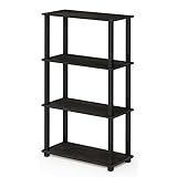 Furinno Mehrzweck-Regal mit 4 Ebenen, holz, Espresso/Schwarz, 29.46 x 59.94 x 109.86 cm
