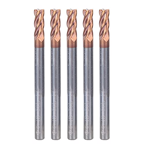 Baxnore 5 frese a candela, fresa a spirale con rivestimento nanometrico a 4 taglienti, fresa in acciaio al tungsteno da 4 mm, fresa in metallo duro resistente all'usura per centri