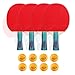 Karlak Ping Pong Paddles Set Table Tennis Rackets with 3- Ping Pong Balls for Indoor Game