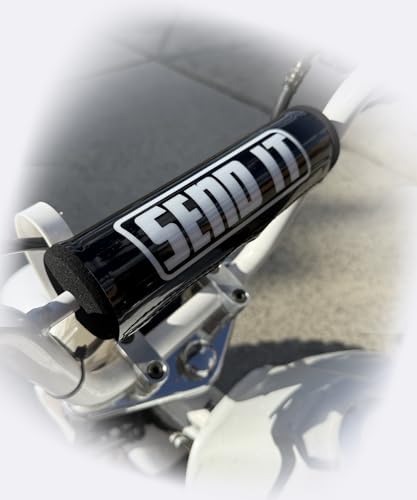 Image of SEND IT Bar Pad with FREE DONUTS Handlebar DIrtbike ATV Crossbar (Black, Pit Bike)