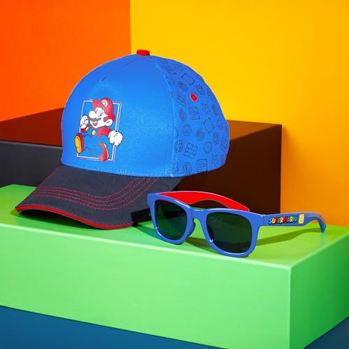 Image of Get Trend Pokemon | Minecraft | Fortnite | Super Mario Kids Baseball Cap, Sunglasses Set UV Protection, Gamer Gifts for Boys