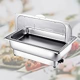 DBMGB Chafing Dish Acero Inoxidable Servidor de Buffet, Calentador De BuffetAlimentos Calientes con Tapas, Temperatura Ajustable