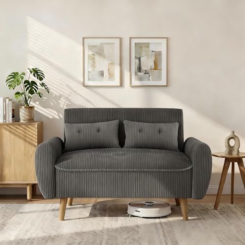 Shintenchi 48'' Loveseat Sofa, Mid-Century Modern Upholstered...