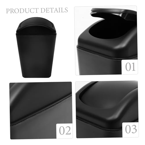 Caneca de basura rectangular con tapa negra 1 ml miniatura 7