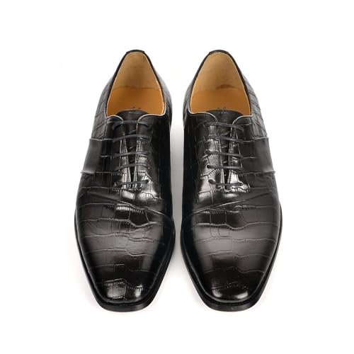 Men's Lace Up Derby Dress Shoes Genuine Leather Patterned Classic Business Formal Wedding Footwear2
