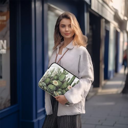 Funda para laptop de 13-14 pulgadas con diseño cactus y flores miniatura 7