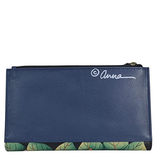 Anna by Anuschka Women Hand Painted Leather Bi-Fold Snap Wallet-Dreamy Blossoms2