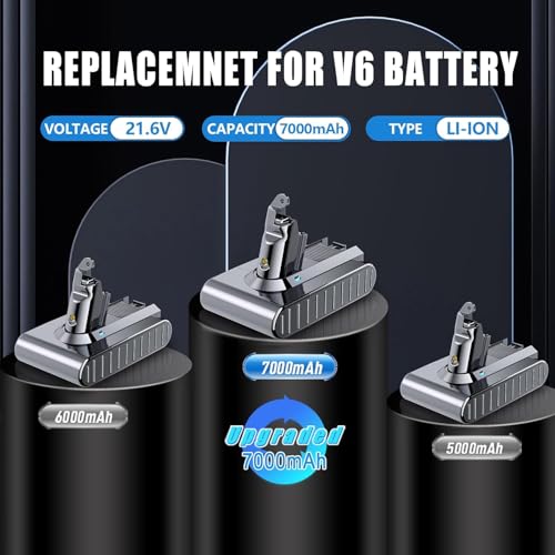 Image of Bonacell Upgraded Replacement for Dyson V6 Battery 7000mAh V6 Battery 21.6V Compatible with Dyson DC58 DC59 DC61 DC62 DC72 DC74 SV03 SV04 SV05 SV06 SV07 SV09 Series Cordless Vacuum Cleaner