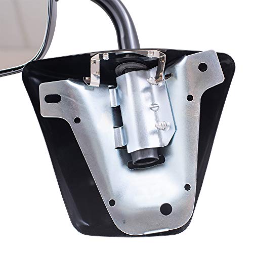Brock Replacement Driver and Passenger Side Steel Black Low Mount Manual Mirror Set Compatible with 73-91 GM Truck
