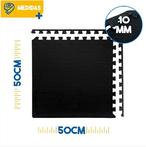 PLACA TATAME TAPETE EVA PRETO 50X50X10MM