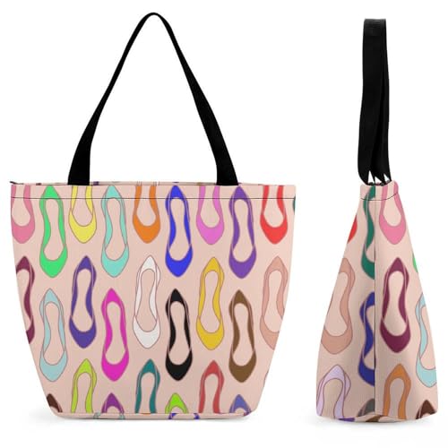 Sac de shopping imprimé talons hauts pour voyage urbain