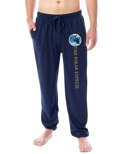 The Polar Express Men's Train Movie Film Logo Sleep Jogger Pajama Pants For Adults