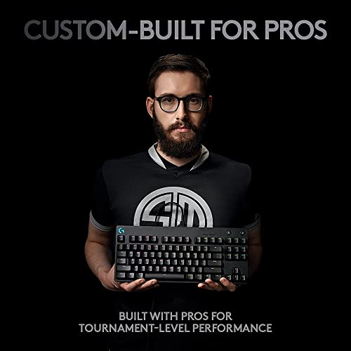 Logitech G PRO TKL Tastiera Gaming Meccanica, GX Blue Clicky Switch, LIGHTSYNC RGB, Design Portatile Tenkeyless, Pensato per Esport Gaming, Micro Cavo USB Rimovibile, QWERTY US Layout, Nero