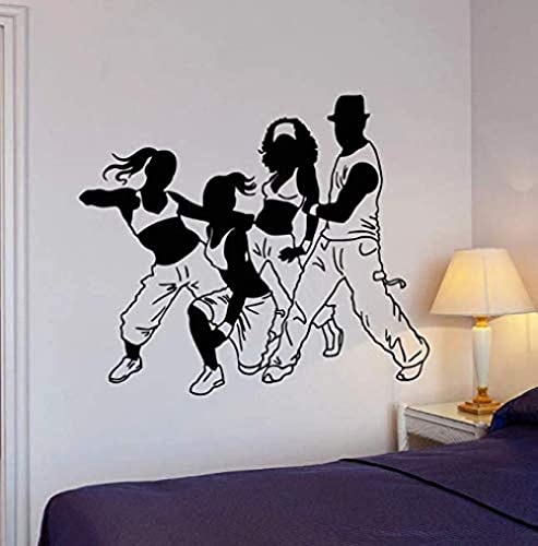 CASOTA Autocollants muraux en vinyle pour chambre de jeune, décoration de danse hip-hop, art de danse de rue, autocollants muraux pour chambre de jeune, 66 x 57 cm