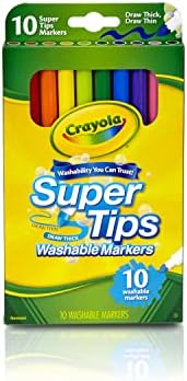 Crayola Super Tips Markers, Washable Markers, 10Count, Assorted