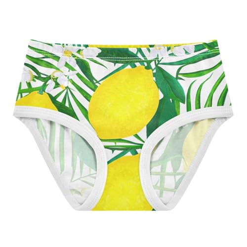 Bright Yellow Lemons Panties Little Girl Toddler Girls Underwear Cotton Funny Briefs Girls Undies 2t