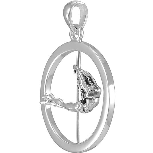 Pole Dancer Necklace Pendant Handmade 925 Sterling Silver