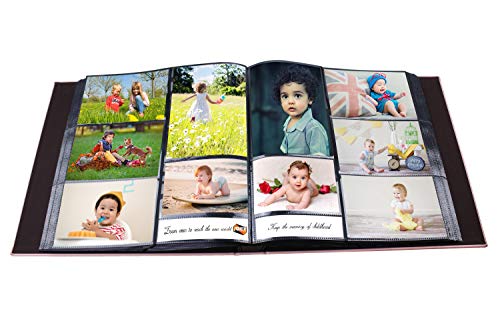 K-Musculo Zoview 600 Horizontal And Vertical Pockets Photo Album, Leather Cover, Slots Album, Sewn Bonded Leather Albums, Memo Album, Holds 3.5X5, 4X6, 5X7 Photos (Black, Large) #TOP2