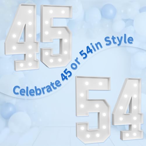 Image of imprsv Marquee Numbers Large 54th-Birthday Decorations: 4ft Light Up Number