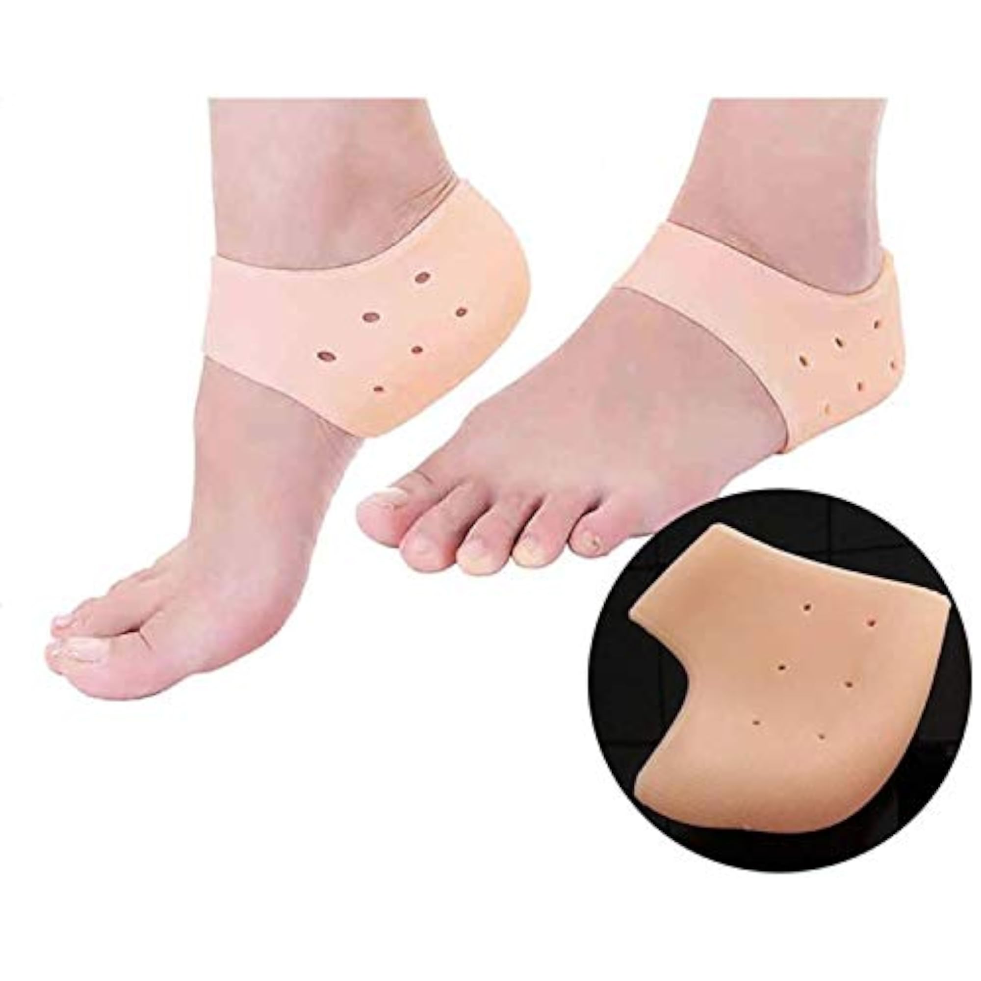 Silicone Gel Heel and Foot Protector Socks for Moisturizing and Pain Relief