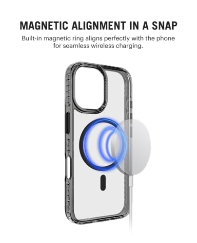 Image of DailyObjects Polycarbonate Stride 2.0 Magnetic Case Cover Compatible with iPhone 16 | Wireless Charging Slim Back Cover | 2 Layer Edge Protection & Shockproof, Grey