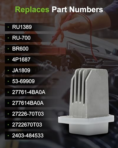 Image of SCITOO Air Conditioning Heater HVAC Blower Motor Resistor Regulator for 2012-2014 for Nissan NV1500,NV2500,NV3500,Pathfinder,2014-2015 for Rogue Select,2007-2012 for Nissan Sentra,OE-RU1389 Resistor