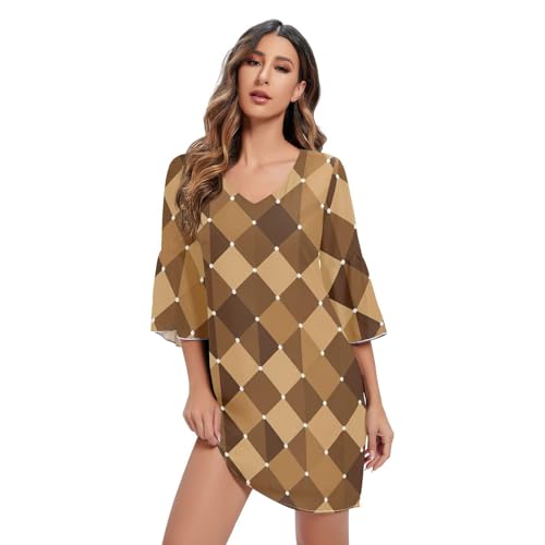Robe col V marron à pois la solution confort pour sublimer votre silhouette
