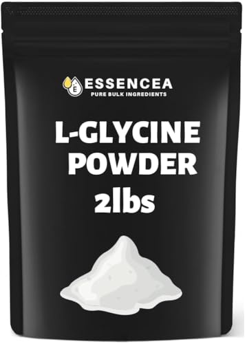 Essencea L-Glycine Powder 2lb Pure Bulk Ingredients | 100% L-Glycine | Premium Quality Supplement (32 Ounces) [Packaging May Vary]