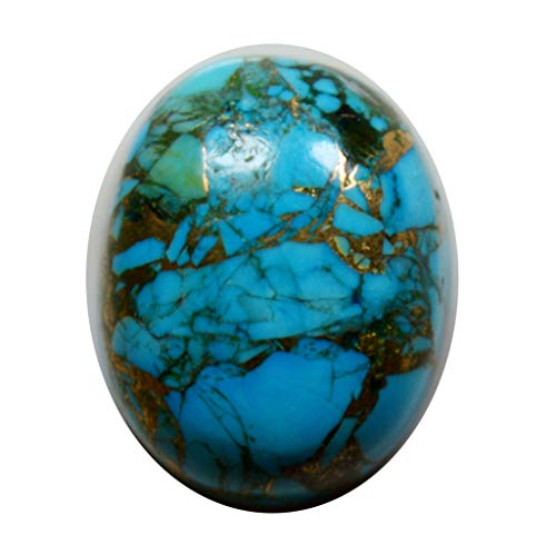 Création bijoux réussie avec pierre précieuse ovale turquoise en cuivre
