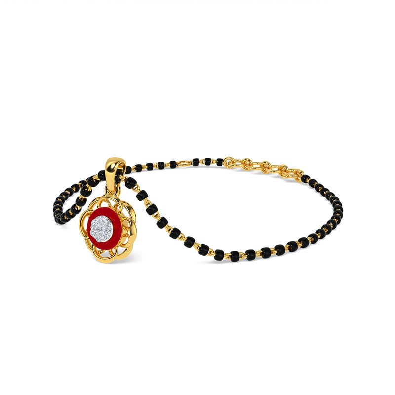 Image of KISNA Diamond Gold Mangalsutra Bracelet for Women